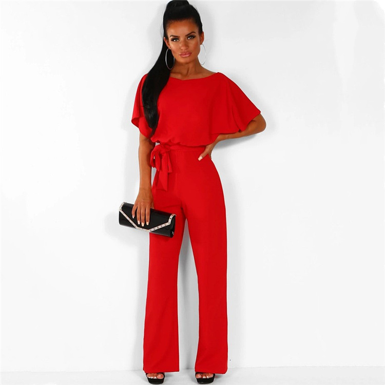 women's wear 2022 Plus Size Clothing 7 Colors Extra Large Spring Summer Solid Color Tie Button Short Sleeve Women's Jumpsuit