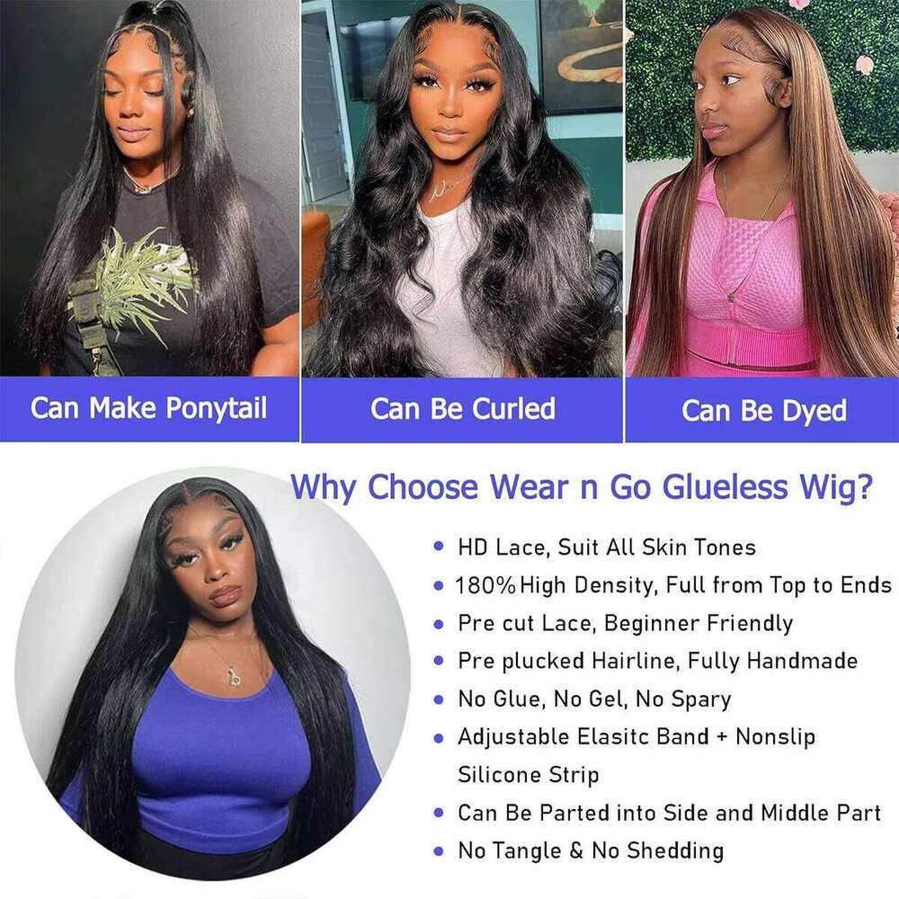 200 Density 9x6 7x5 Glueless Wig Wear Go Preplucked Straight Human Hair Wigs 5x5 6x4 Lace Closure Pre Cut