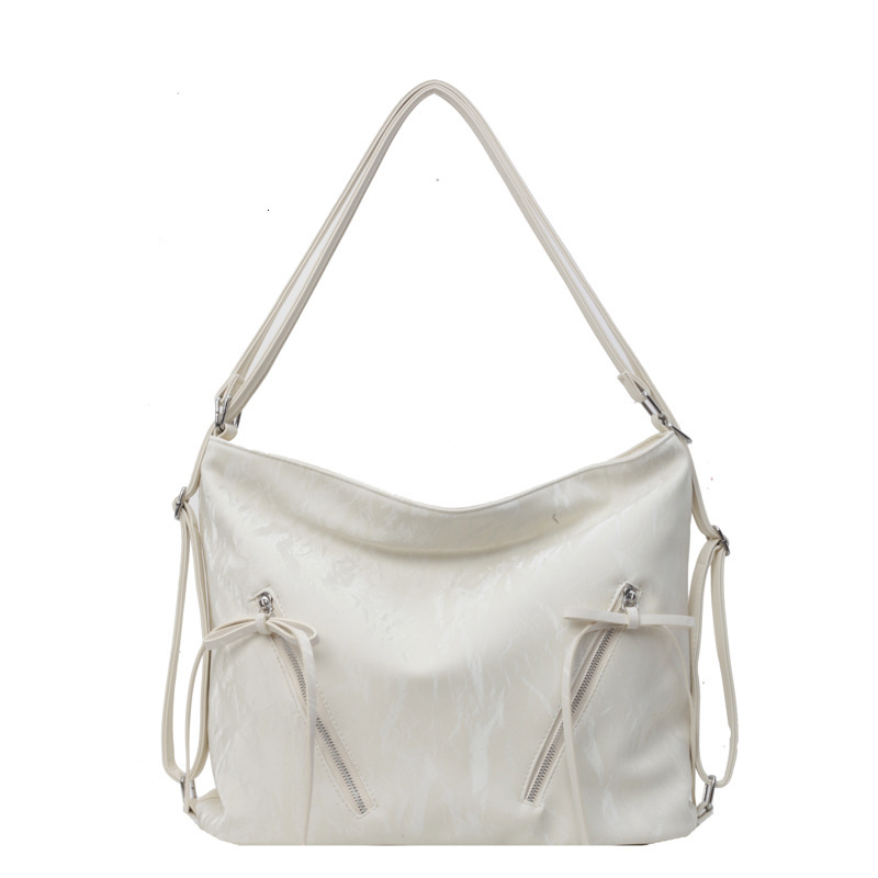 designer Fashion Women's Bag Large Capacity Tote Bag 2024 New Pleated Single Shoulder Dual-use Bag Commuter Crossbody Backpack