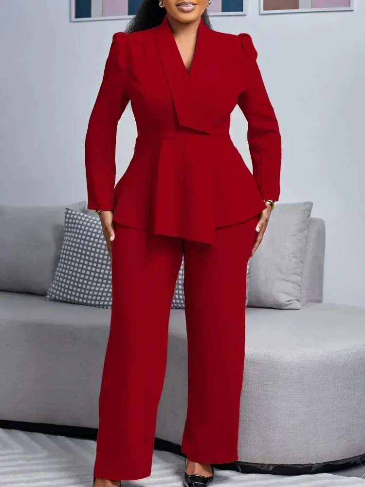 2 Piece Women Sets Plus Size Arrival Matching Two Pieces Sets Blazer Coat Top Pants Suits Outfits Clothing250530