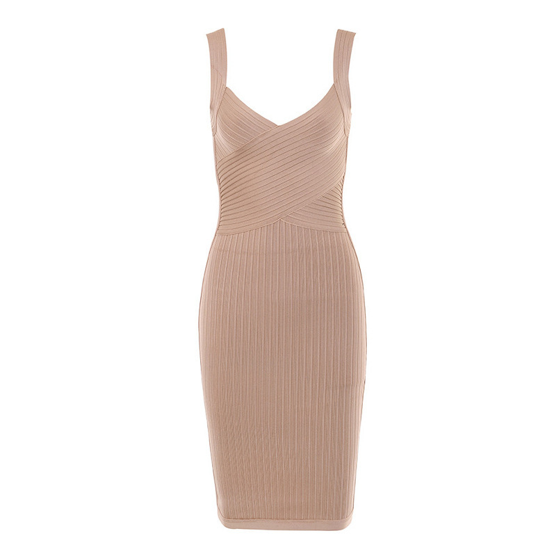 women's wear 2020 Spring Summer Women's Strap Striped Waist-Cinching Bandage Dress