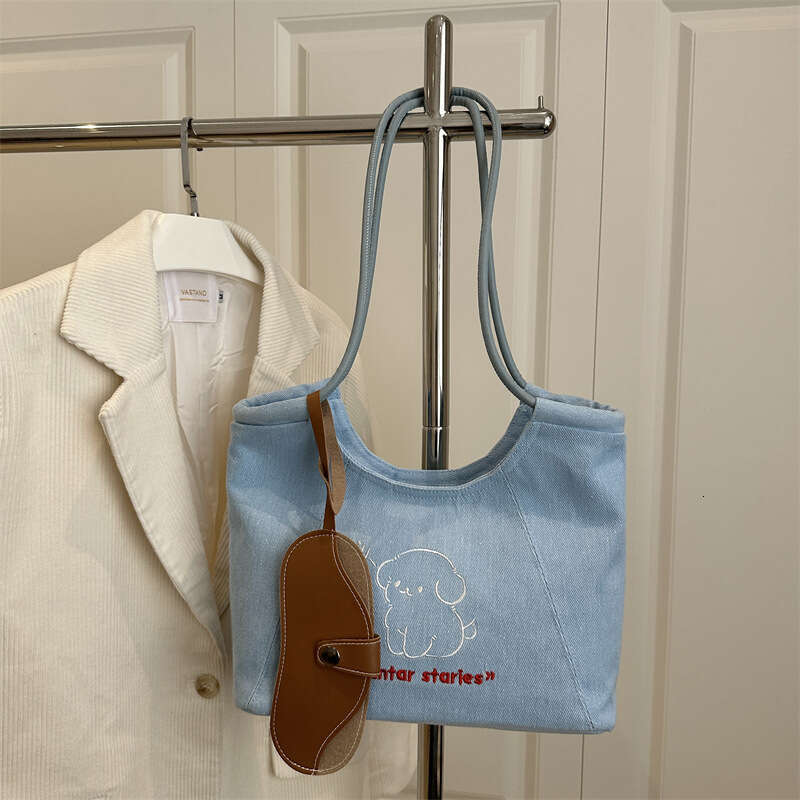 Korean Style Niche Puppy Large Capacity Tote 2025 Spring New Underarm Bag Casual Commuter Handbag Versatile