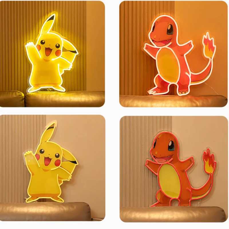 Pikapika Anime Neon Sign for Game Room Decor USB Powered Night Light for Bedroom for Man Cave Bar Kids Room Club Decor Kid Gifts XJ250602