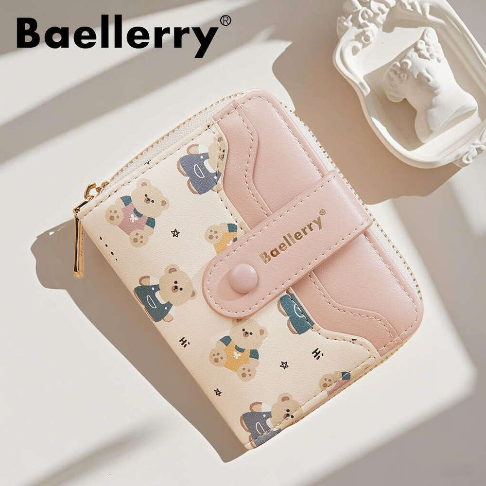New Bear Cartoon Zipper Coin Purse Card Holder Integrated Student Women's High-end Wallet