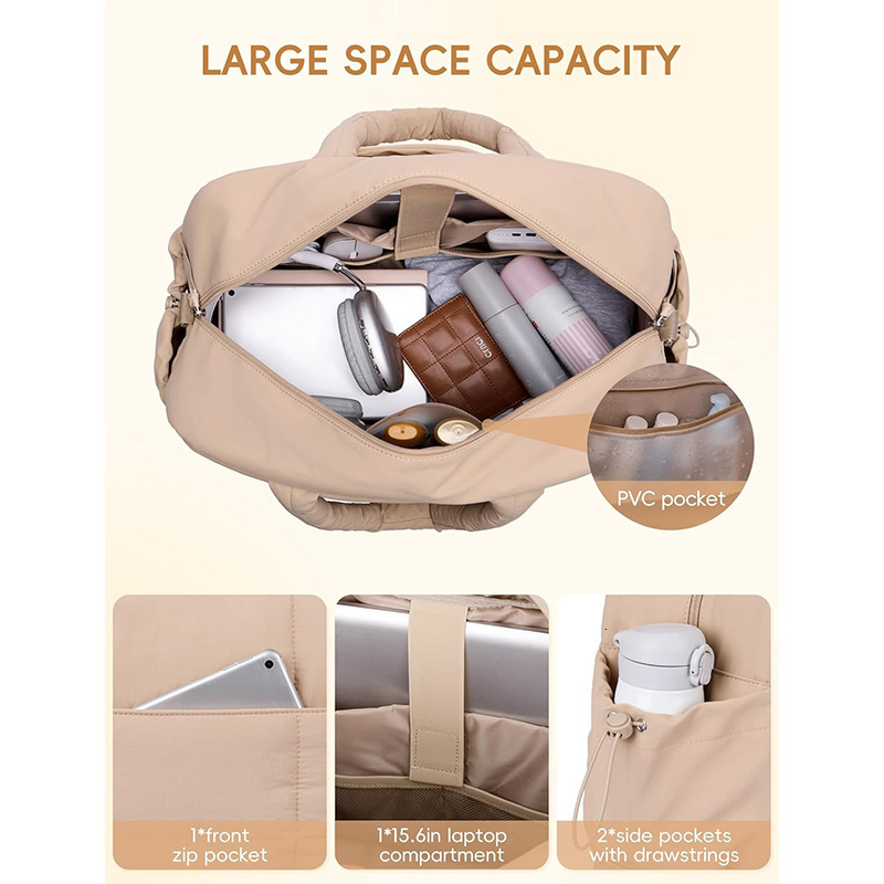 New Duffel Tote Down Handbag Travel with Wet Pocket Gym Bag