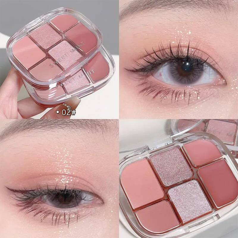 Korean 6-color Eye Shadow Multi-function Powder Blusher Eyeliner Matte Pearl Light Brightening Makeup Comprehensive Plate