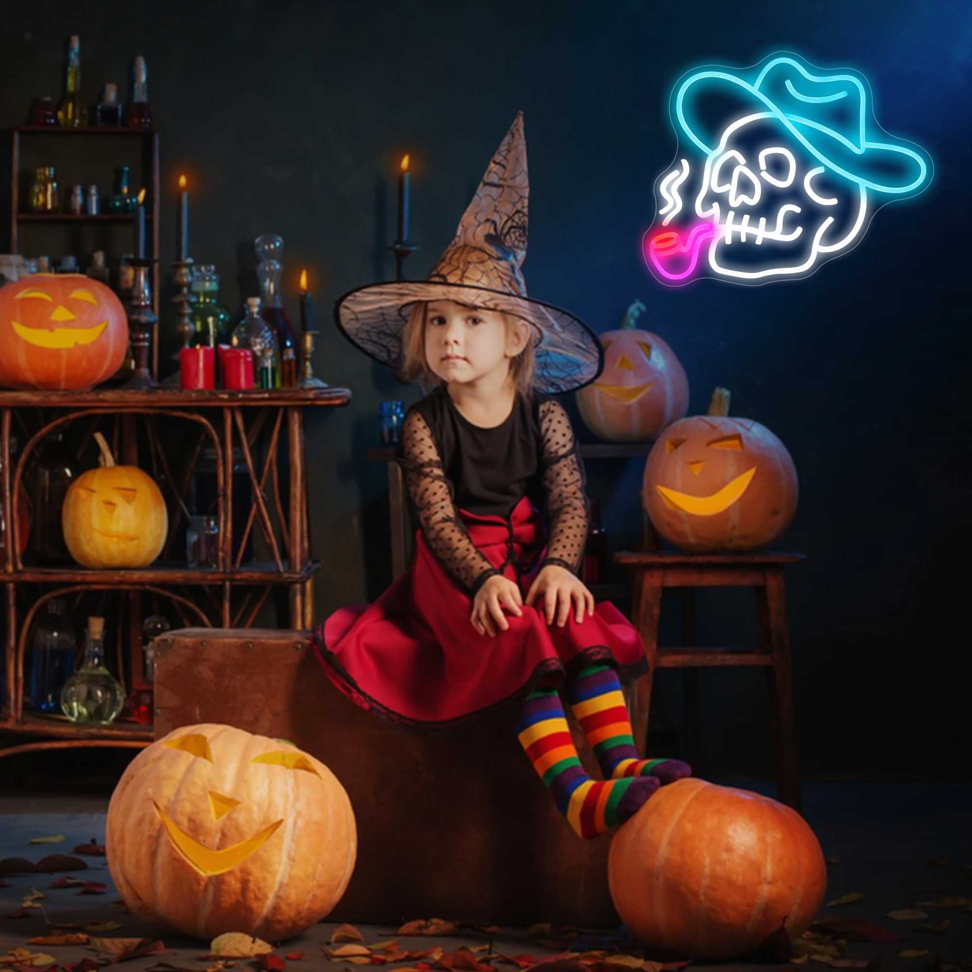 Skull Neon Sign for Wall Decor Skull LED Neon Light for Bar Party Man Cave Halloween GiftsXJ250602