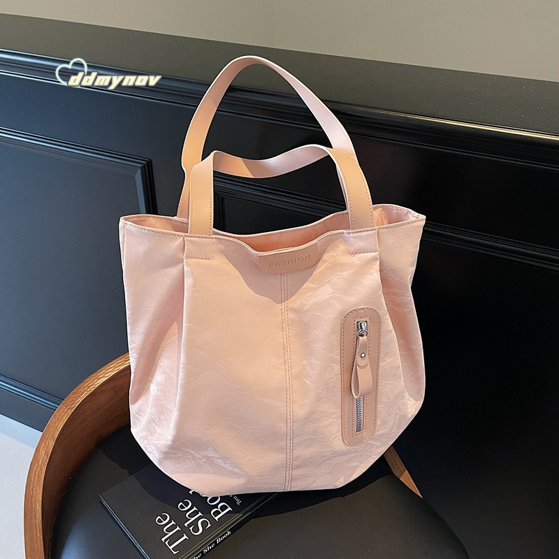 Large Capacity Tote High-end Feel Women's New Simple Versatile Shoulder Bag Korean Style Handbag ddmynov