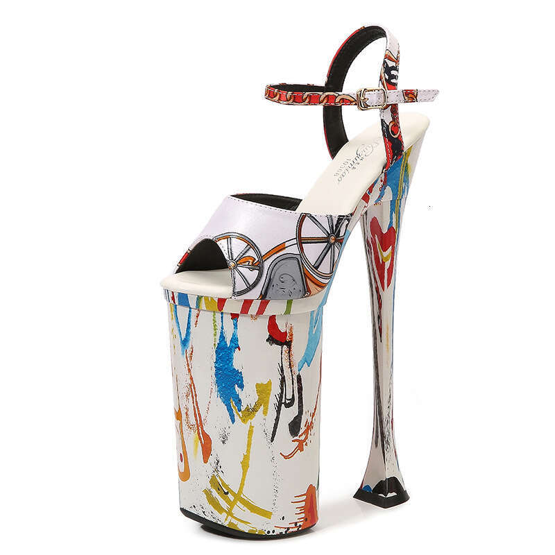 Super High Heels Nightclub Ethnic Style Sexy High Heels 26Cm Car Model Sandals Short Stature Catwalk Pole Dance Shoes Platform High Heels