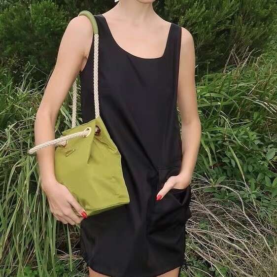 Spring Summer New Fashionable Versatile Nylon Color Block Braided Design Commuter Shoulder Crossbody Bag