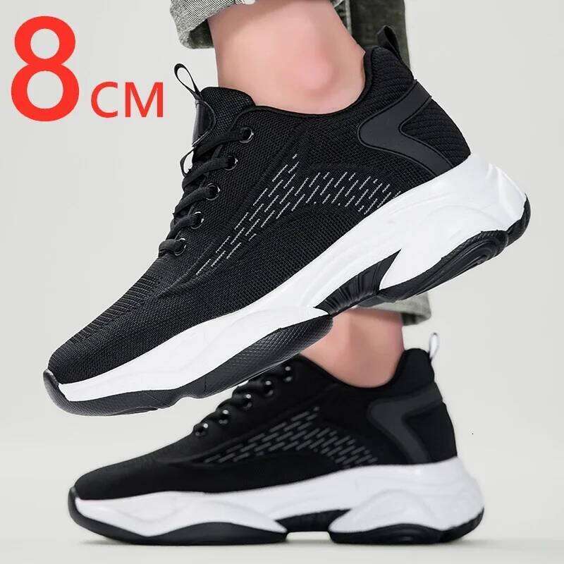 Summer Lift Sneakers Men Elevator Height Increasing for Man Insoles 8CM Hidden Heels Sports Inner Heightening Shoes