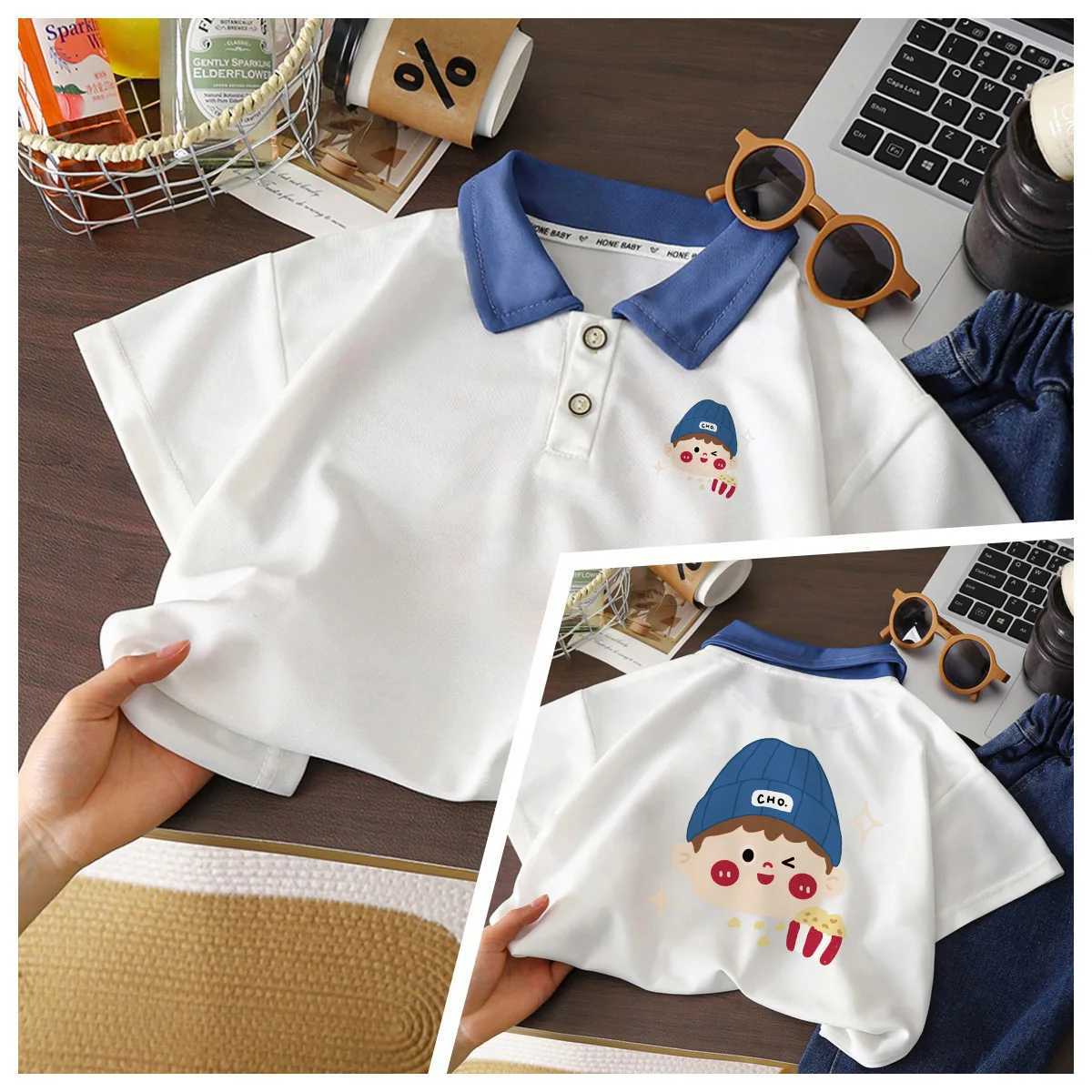 Children Boys Summer Polo Shirts Print Short Sleeve Baby Girls T-shirt Loose Casual Kid Boy Little TopT250603