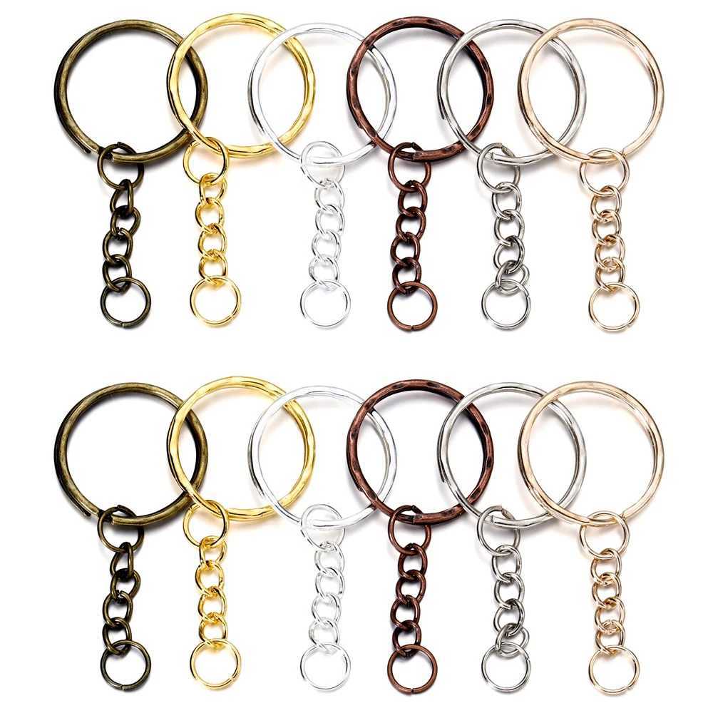 50Pcs/Lot Key Ring Key Chain Round Split Keyfob Keyrings With Jump Ring For Keychain Pendants DIY Jewelry Making AccessoriesXJ250602