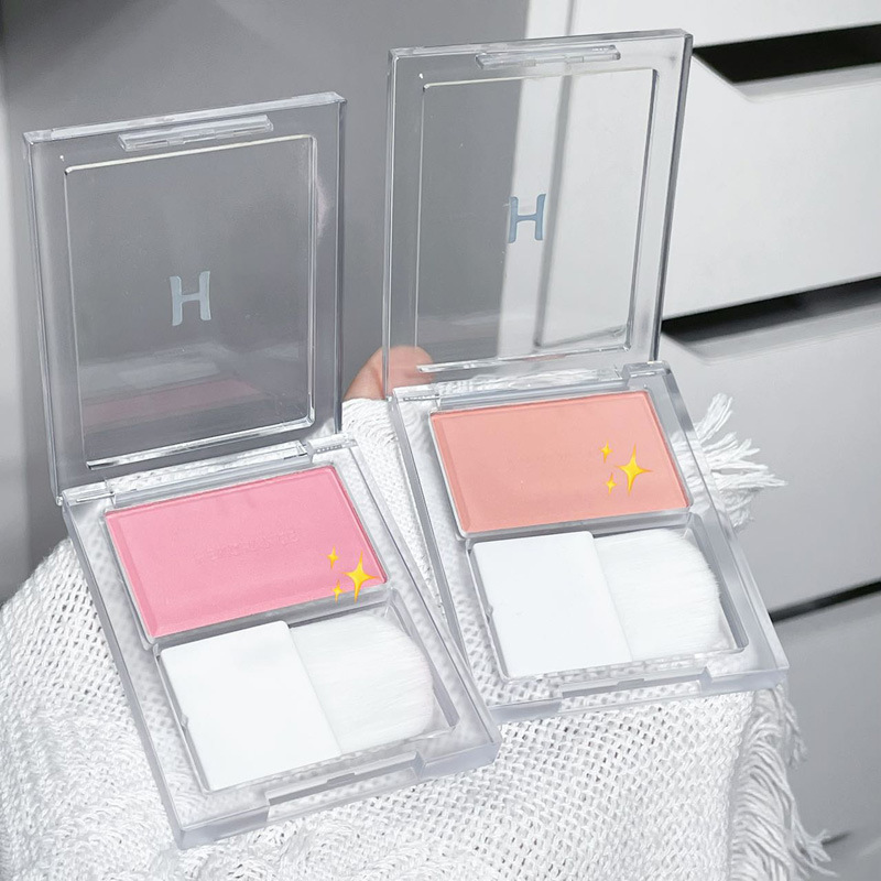 Single-color Blush Palette Pure Desire Natural Whitening Girl's Makeup Is Not Easy To Fly Powder Rouge With Brush