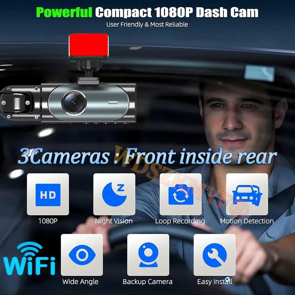 Car dvr 2/3 Camera Dash Cam For Cars Car dvr 1080P WIFI APP Car dvr Video Recorder Rear View Camera G-Sensor Black Box Car Accessory R250529