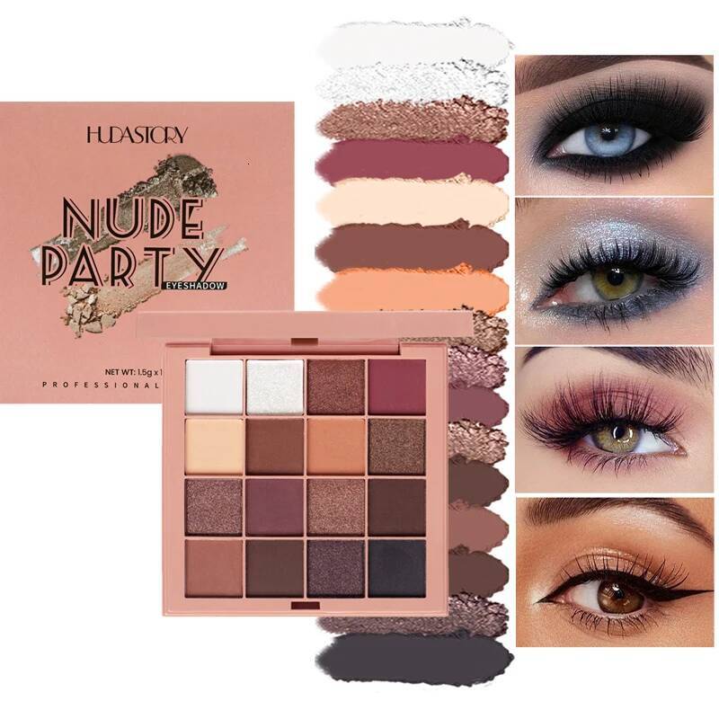 16 plate pearlescent matte brown earth color waterproof easy colored eye shadow