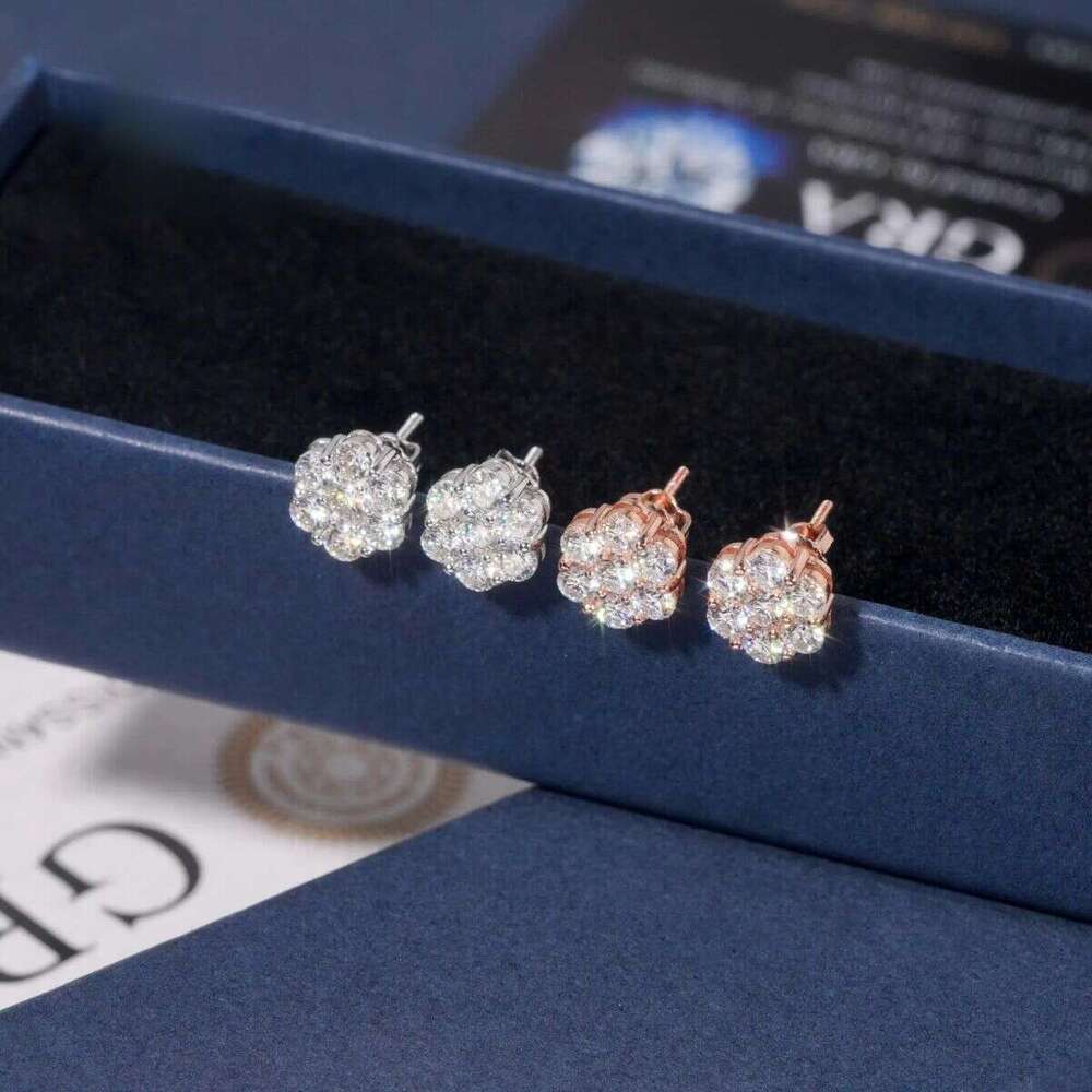 9mm Sun wer Design Sterg Sier VVS Moissanite Stud Hip Hop Earring Jewelry For Men Women