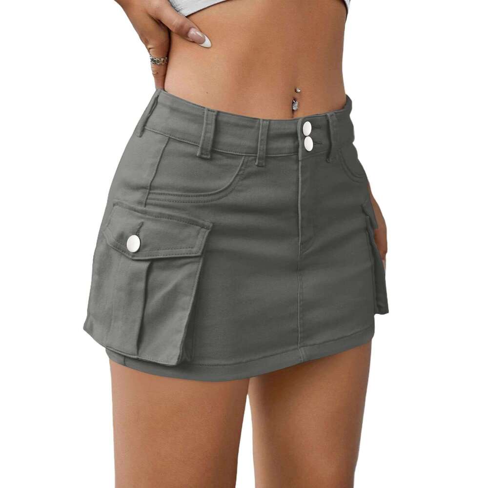 New Autumn Style INS Street Solid Color Low Waist Slim Fit Bodycon Skirt For Women B5