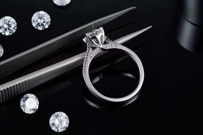 Custom Promise Rings Classic 925 Sterling Silver 1CT Mermaid Setting 925 Moissanite Diamond Engagement Wedding Band for Women