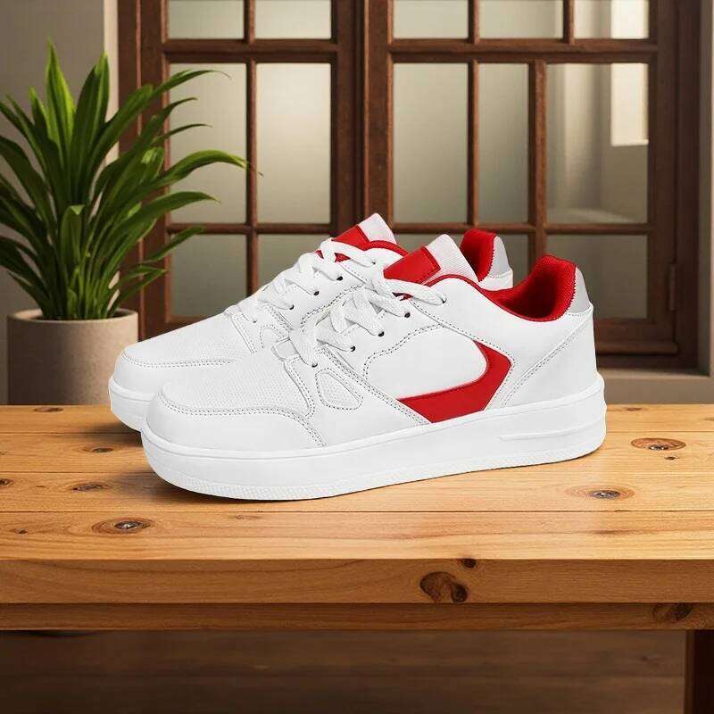 Men's Modern White Casual Breathable Structure Fashionable Street Running Shoes Fiess Training Cushioning Soles Sneakers