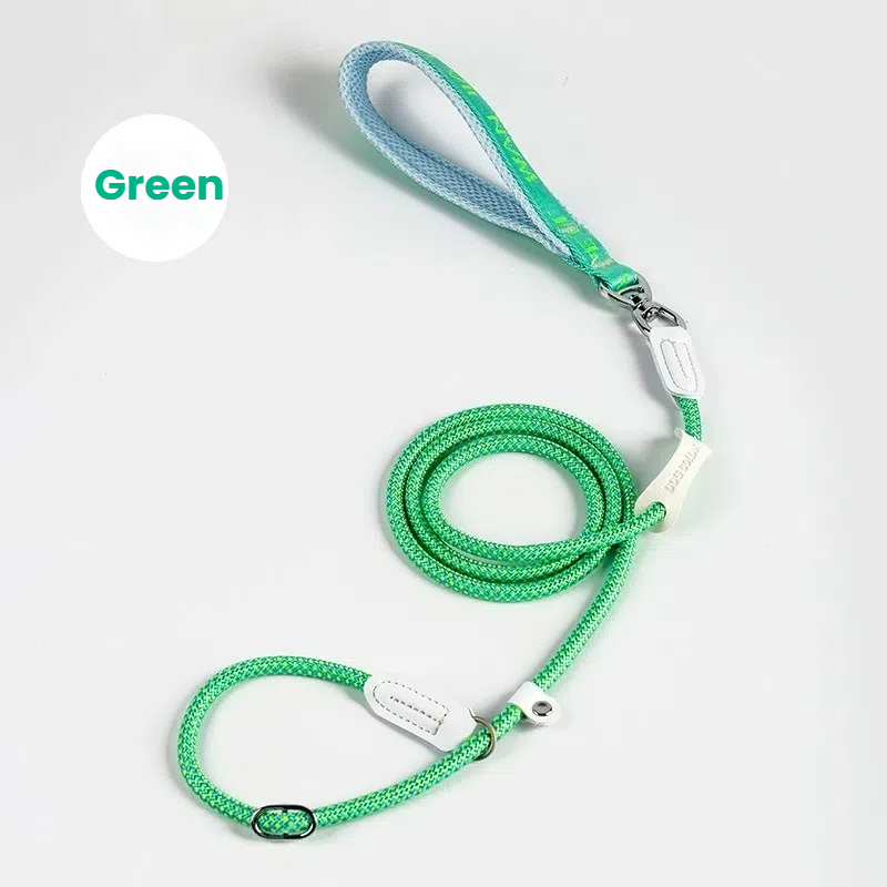 Anti-Choke Slip Lead Dog Leash - Adjustable Self-Retracting P-Chain Pet Training Leash for Outdoor Walking & Training