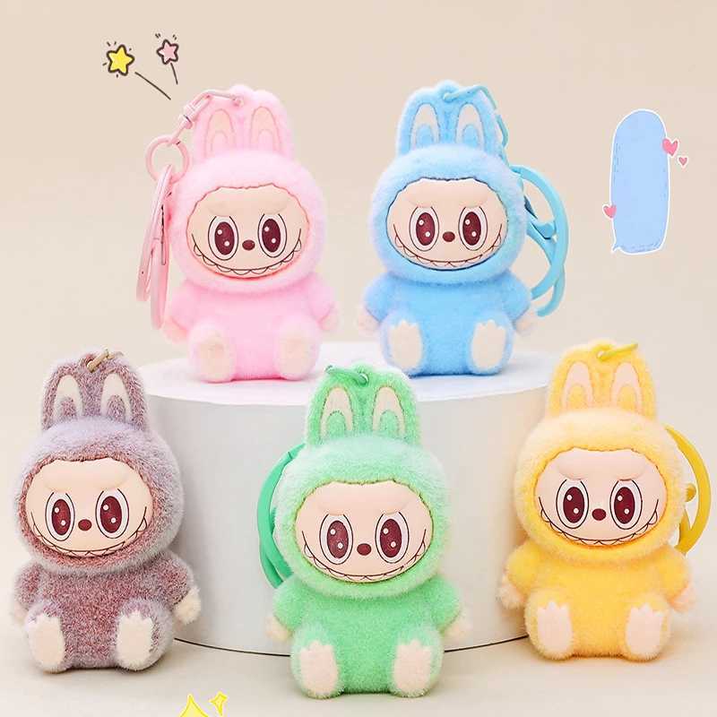 Fabric Sitting Doll Keychain Plush PVC Toy Mobile Phone Accessory Bag Charming Car Keychain Christmas Gift XJ250602