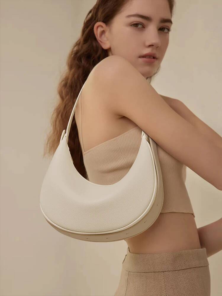 FOXER Women Fashion Small Shoulder Lady Crossbody Handbag Half-Moon Underarm Bag with Perfect Gift for Wife