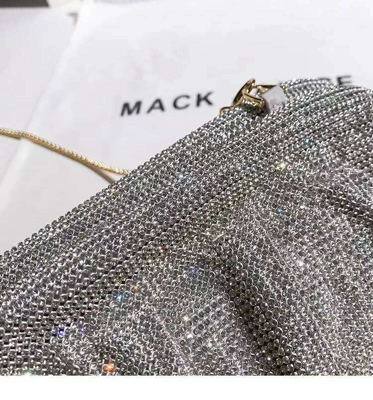 Designer Glitter Shiny Rhinestones Dia Evening Women's Handbag Wedding Party Clutch Purse Shoulder Crossbody Bag