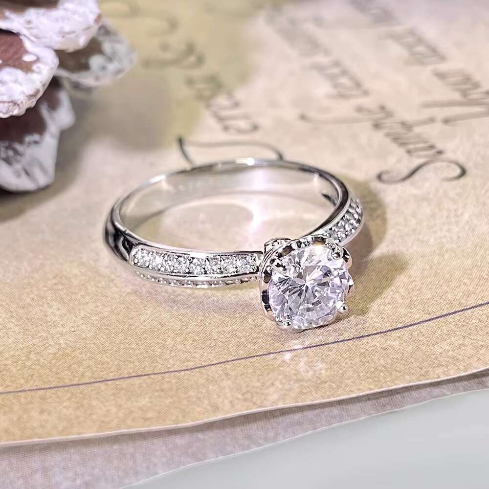 Brilliant D Color VVS Clarity Lab Created Rings S925 Sterling Silver 4 Claw Moissanite Rings for Women Jewelry Gifts