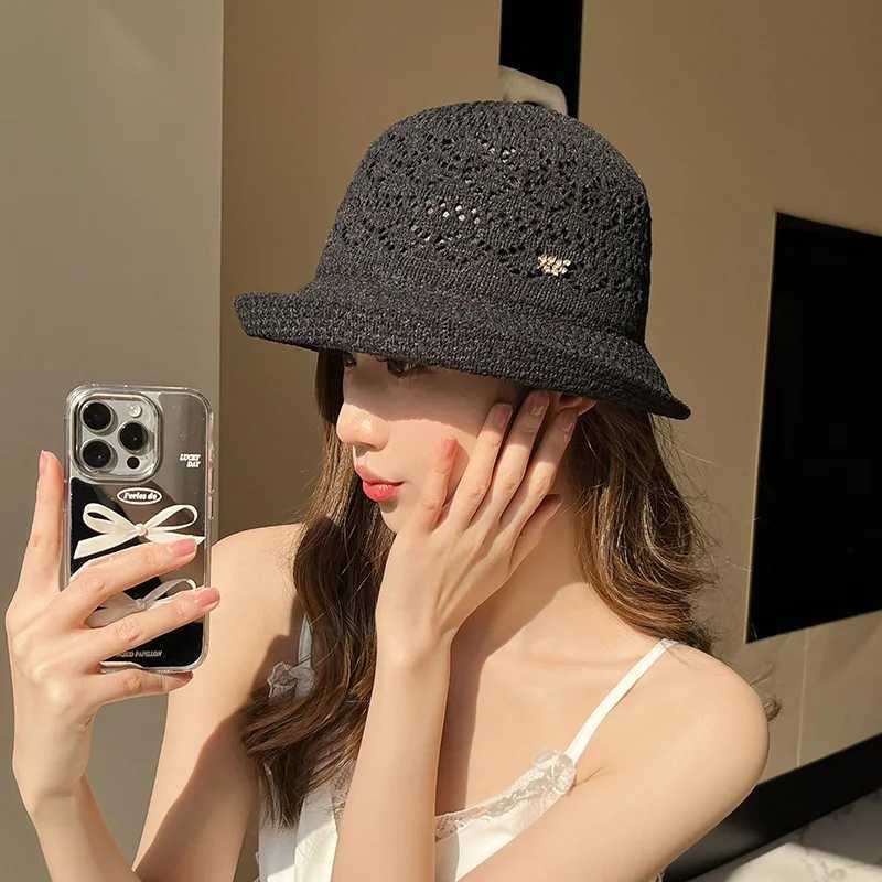 Summer Womens Sun Hat Breathable Hollow Design Small Brim Woven Craft Polyester Adjustable 56-58cm W250602