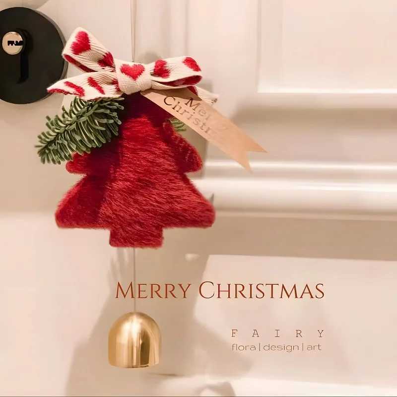 Christmas Bell Pendant Nordic-style Felt Fabric Christmas Tree Bell Decoration Door Handle and Rearview Mirror Decoration GiftsXJ250602