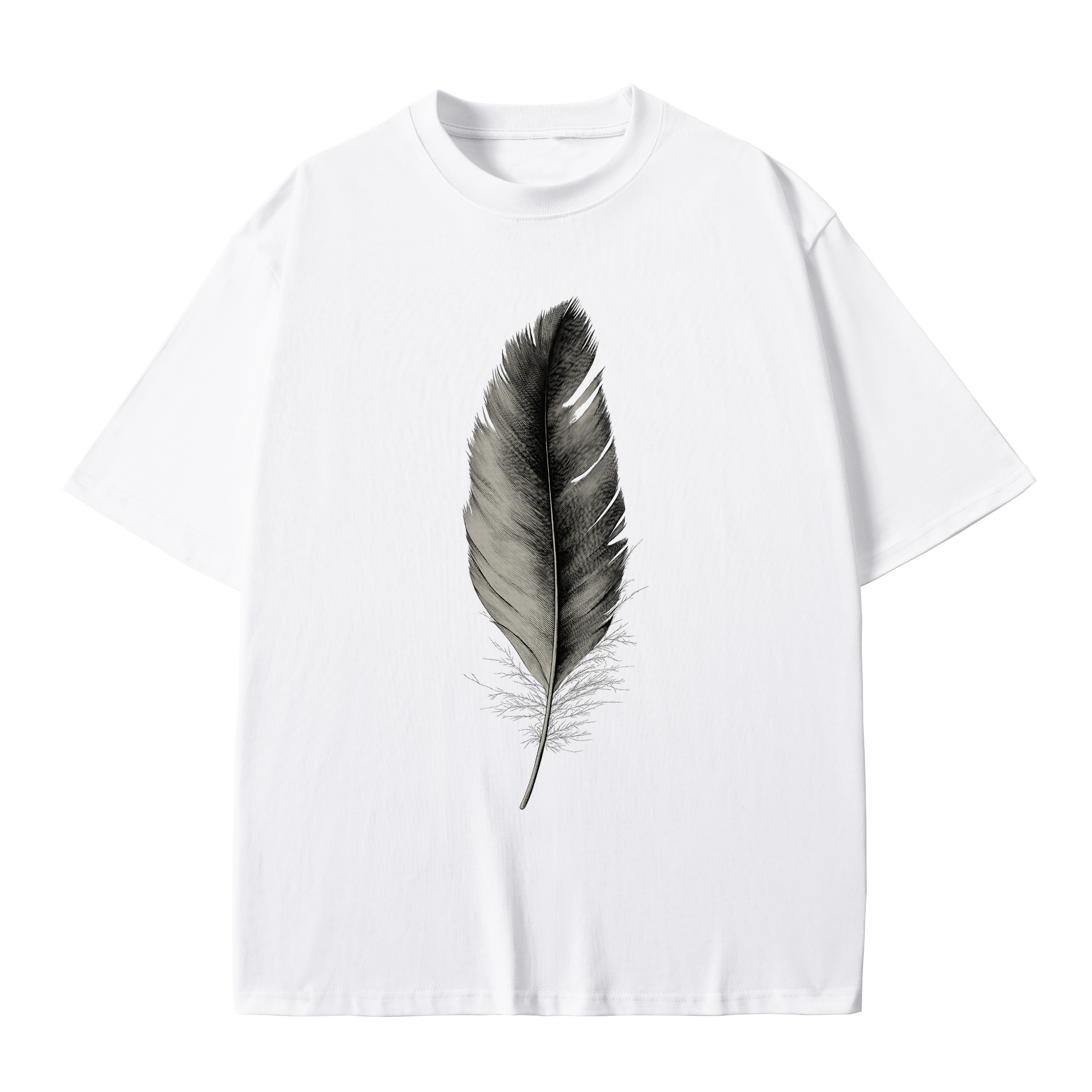 T-shirt men's top designer cotton T-shirt Silver Feather short sleeved clothing high-quality fashionable T-shirt BROADTRUE