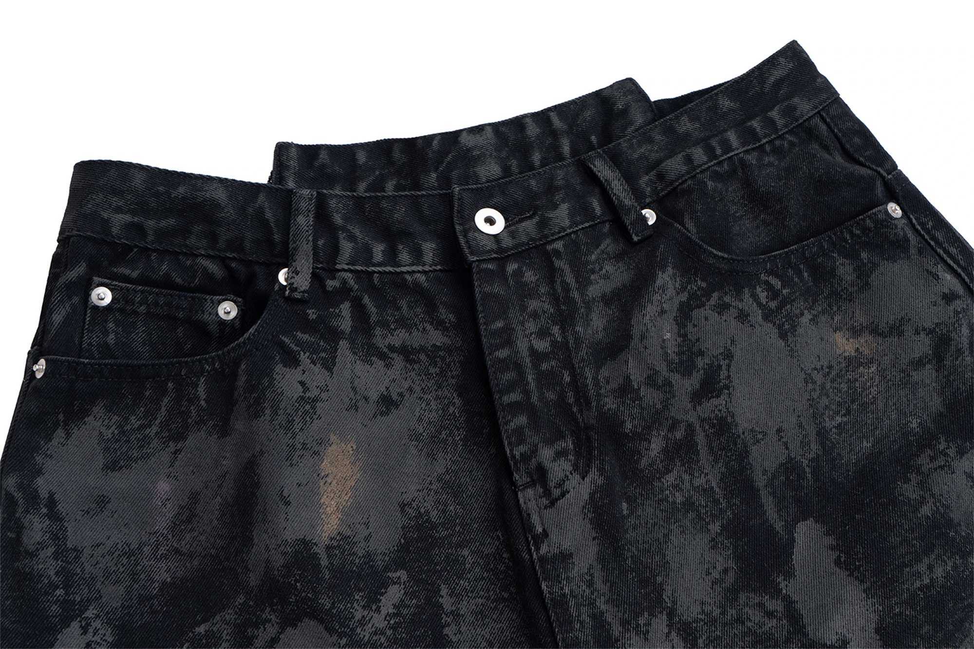 MIJKO Black Broken Hole Tassel Denim Shorts for Men Women Summer MJ017 T250603