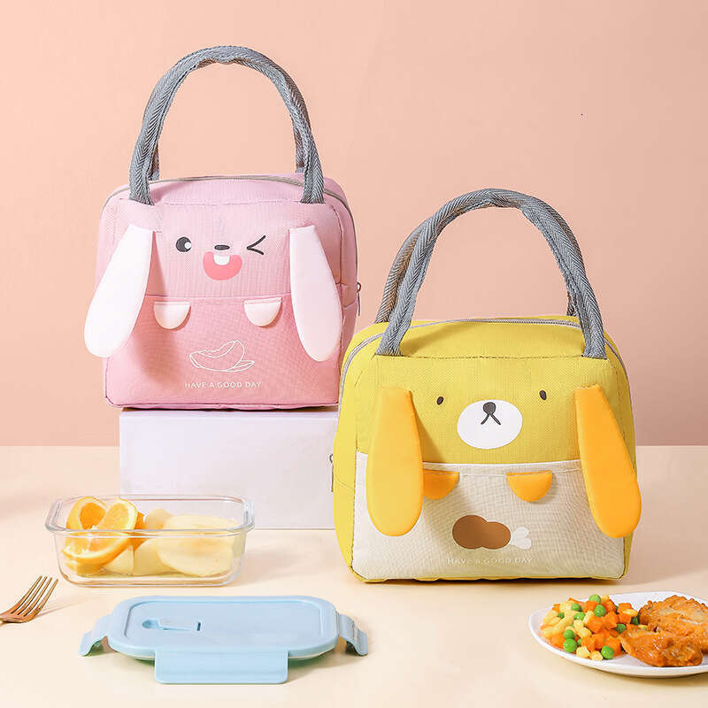 New Cartoon 3D Cute Oxford Cloth Elementary School Student Handheld Lunch Container Insulated Bag