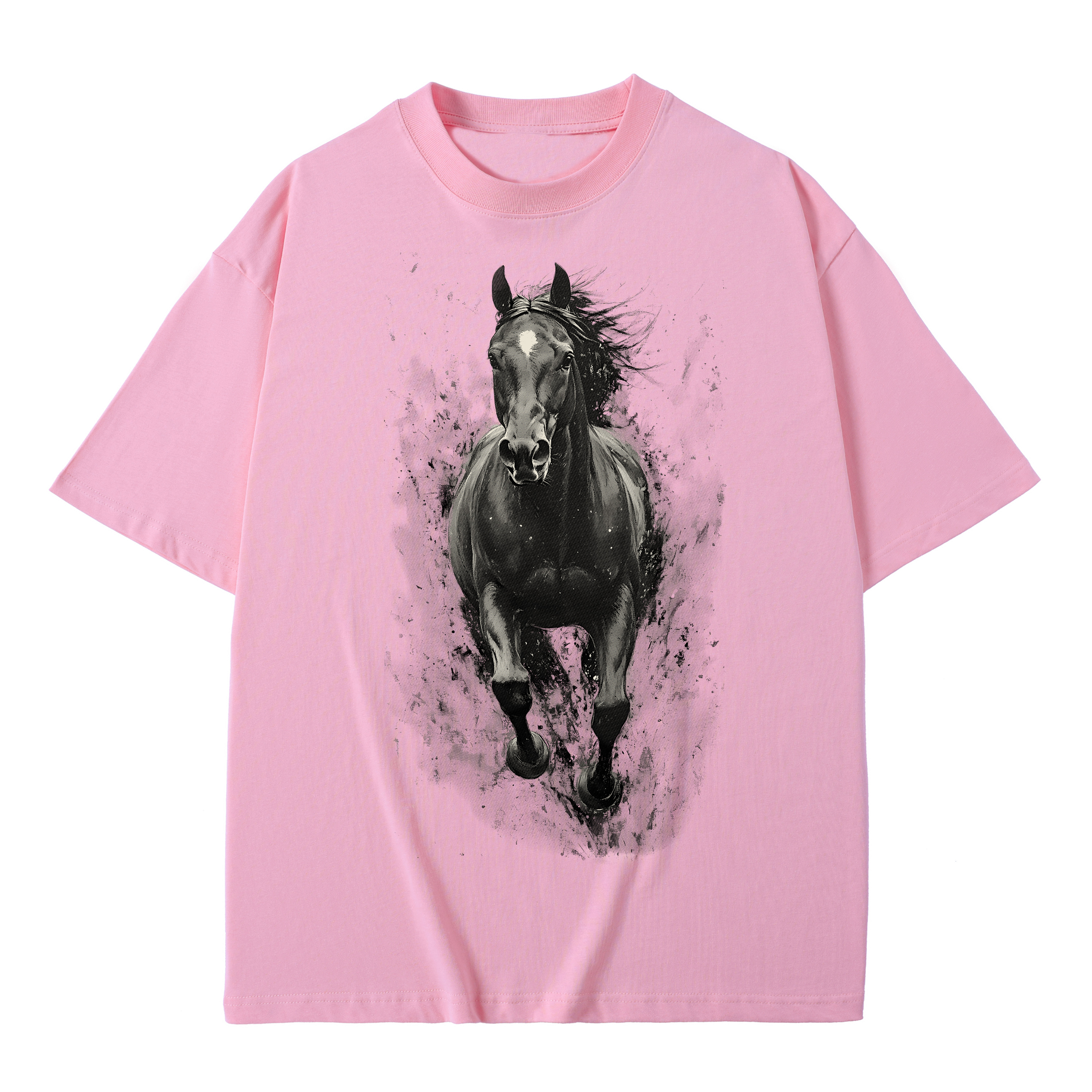 T-shirt men's top designer cotton T-shirt Silver warhorse short sleeved clothing high-quality fashionable T-shirt BROADTRUE