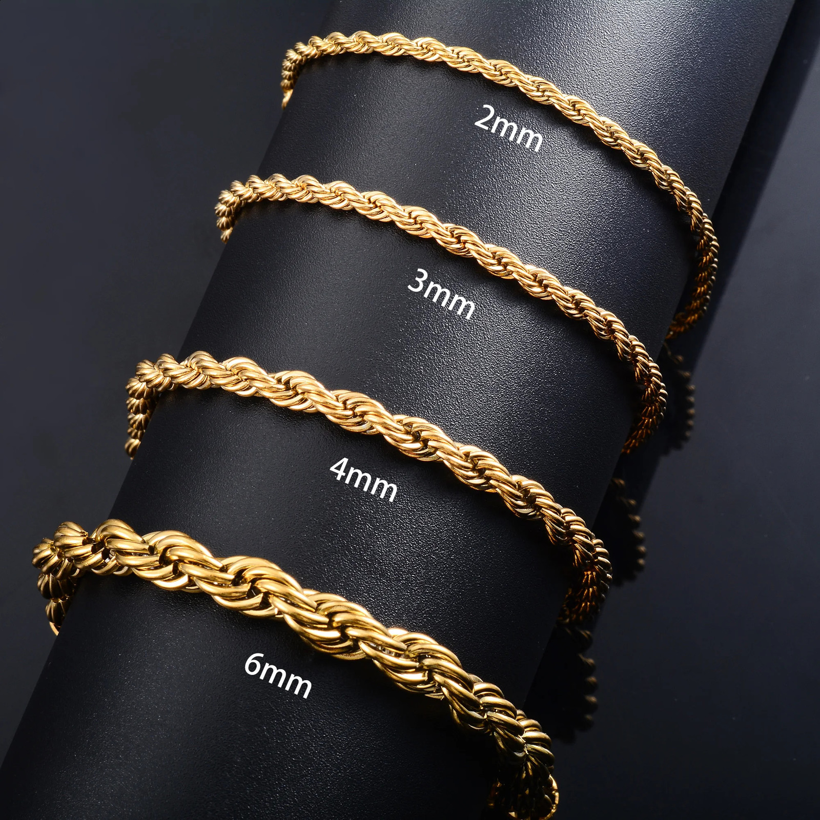 Men Stainless Steel Rope Chain Bracelet for Women Hand Bangle GoldSilver Color Foot Ankle Anklet Jewelry Accessories DIY Gift 250528
