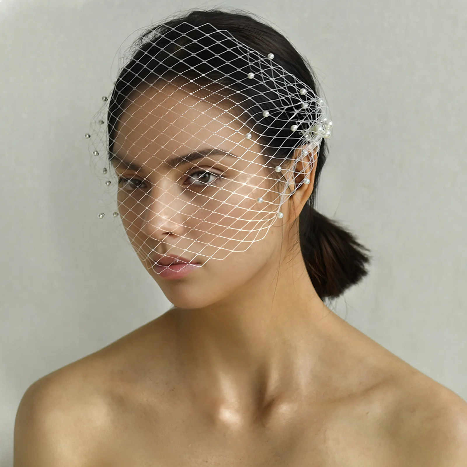 MMQ MA08 Bride Single Pearl Headdress Dress Elegant Simplicity veil bride cathedral 250530