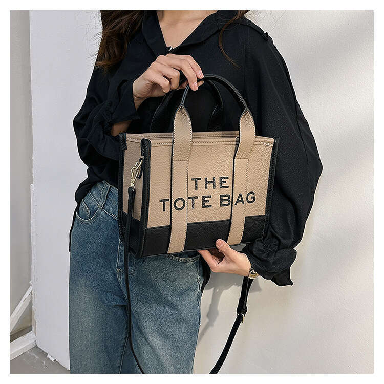 New Fashion Patchwork Color Block Tote Handbag Shoulder Crossbody High-Quality Women's Bag Large Capacity Commuter