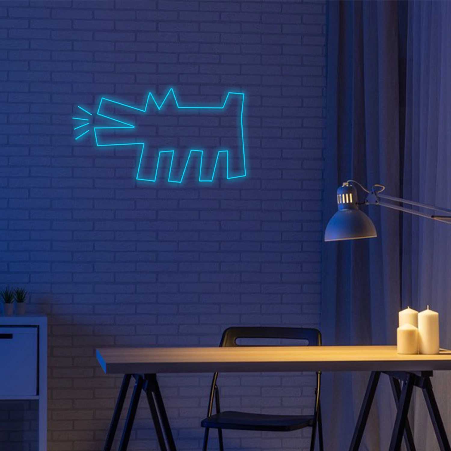 Cute Dog Neon Signs For Wall Decor USB Powered Anime LED Lights For Pet Shop Birthday Party Bar Bedroom Decoration Acrylic LampXJ250602
