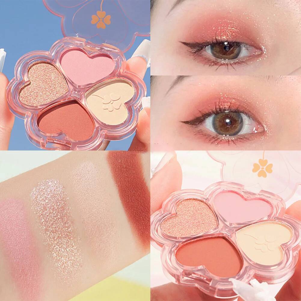 4 Color Palette Cosmetics Pearly Eye Shadow Eyes Shiny Glitter Korean Art Eyeshadow Makeup Palettes