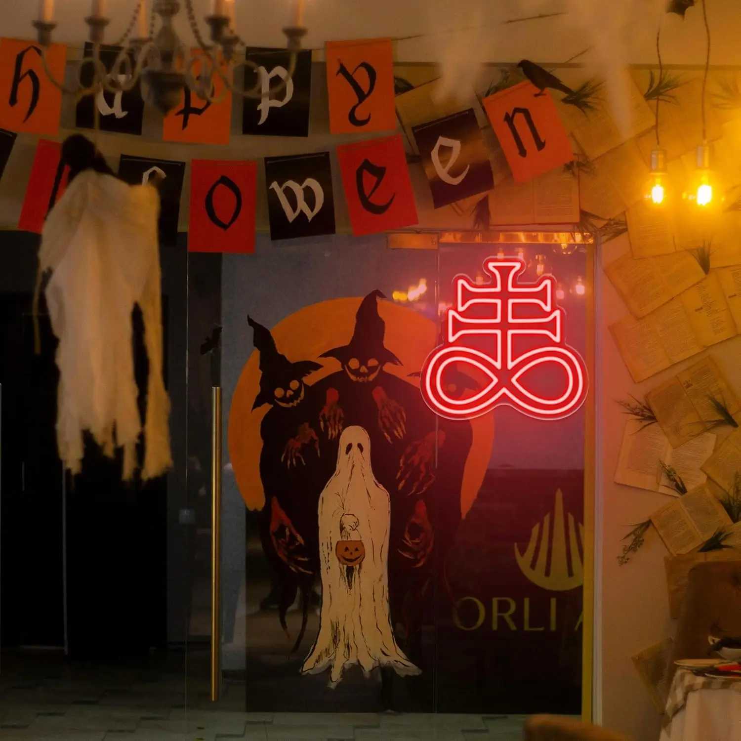 Cross LED Neon Sign Satanic Neon Light Sign for Home Decoration Dark Aesthetic LED Light for Bedroom Bar Man Cave Living Room XJ250602