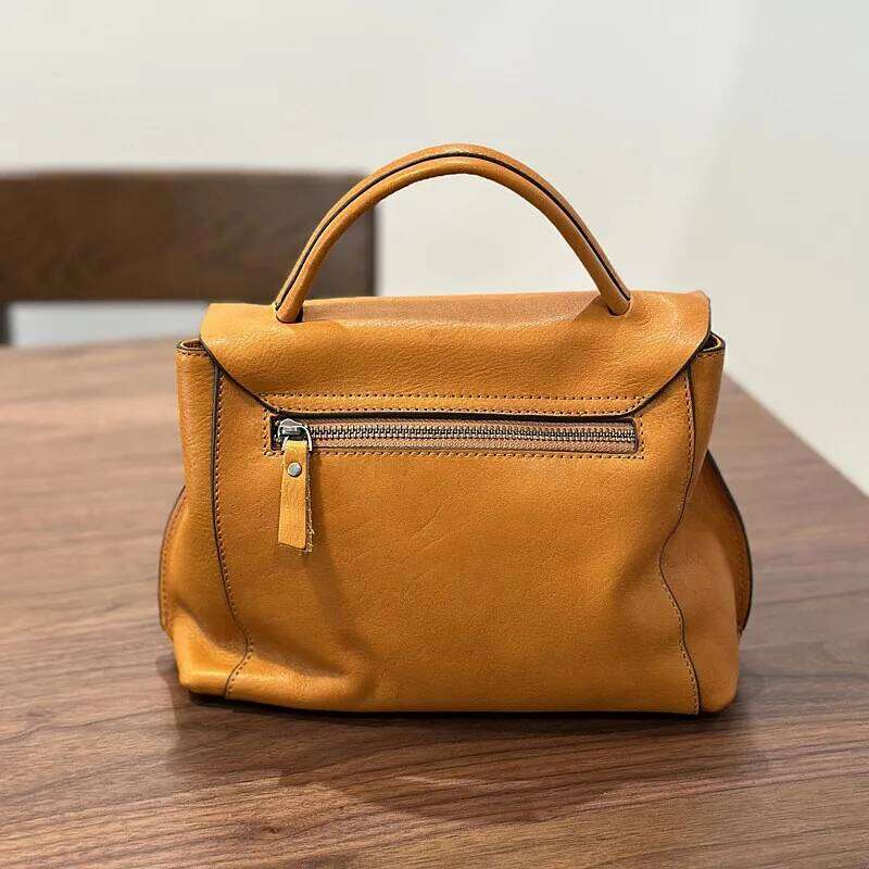 Johnature 2025 Autumn New Handmade Retro Genuine Leather Women's Bag Versatile Soft Cowhide Solid Color Shoulder Crossbody Bags