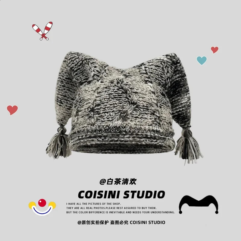Niche er Personalized Clown Beanies Cap for Women Autumn and Winter Casual Warm Fashion Versatile Funny Mens Hats 250530