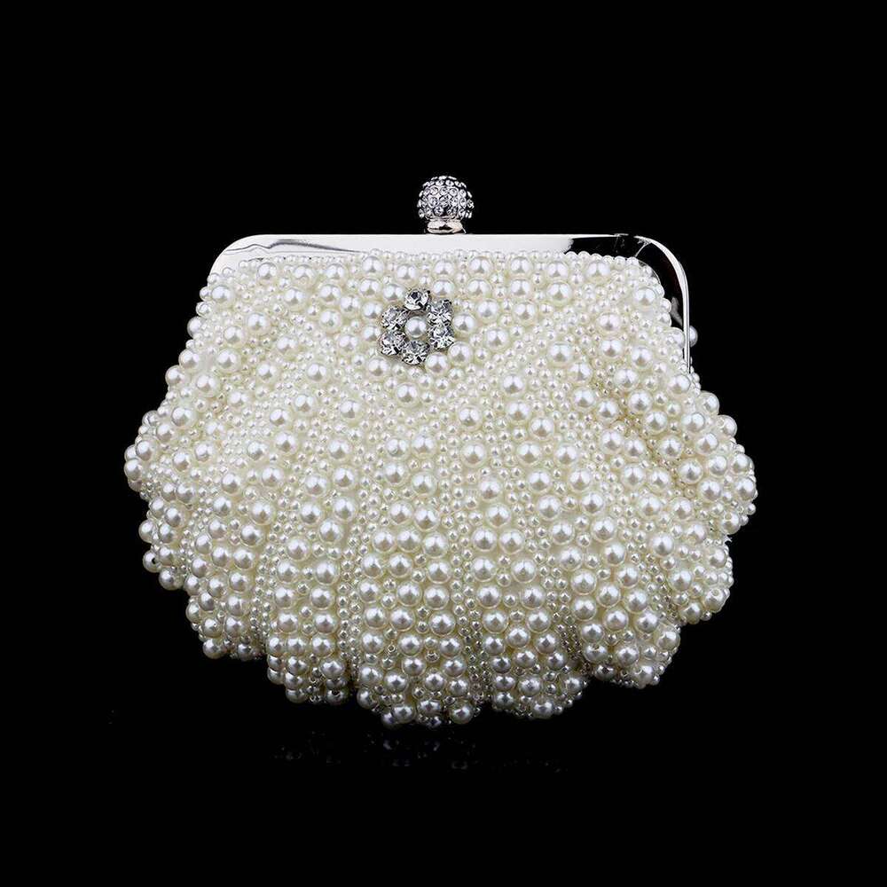 Mini Fashion Gorgeous Beaded Dia Pearl Shell Clutch Evening Bag Handbag Can Be Shoulder Crossbody