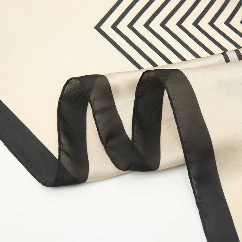 2024 New Striped Printed Hijab Silk Satin Square Scarf Muslim Women Hijab Soft Bandana Headscarf Summer Thin Shawl Headband W250602