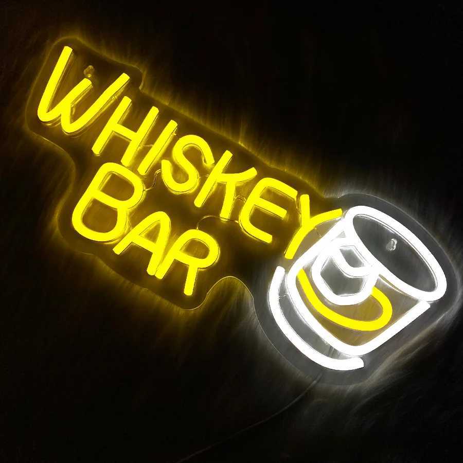 Whiskey Bar Neon Sign Cup Led Icon Usb Powered Used For Bars Club Parties Family Gatherings Restaurant Business Decor. XJ250602
