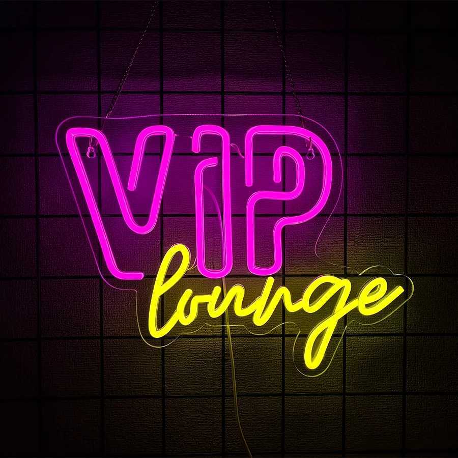Vip Lounge Neon Sign Color LED Letter Light USB Powered Used for Business Clubs Hotels Bar Parties Rooms Vip Lounge Decor XJ250602