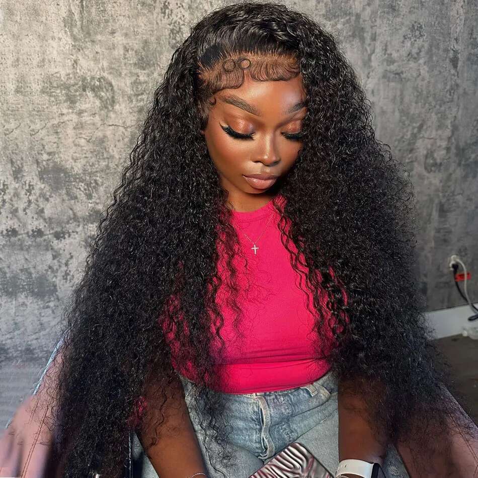 40 42 Inch Curly Front Human Hair Wigs For Black Women Pre Plucked Transparent 13x4 Deep Wave Frontal 13x6 Hd Lace Wig