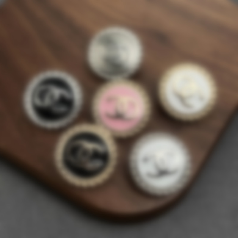 4 pieces/bag 20mm metal buttons, pink, gold, black and white buttons, high-end buttons
