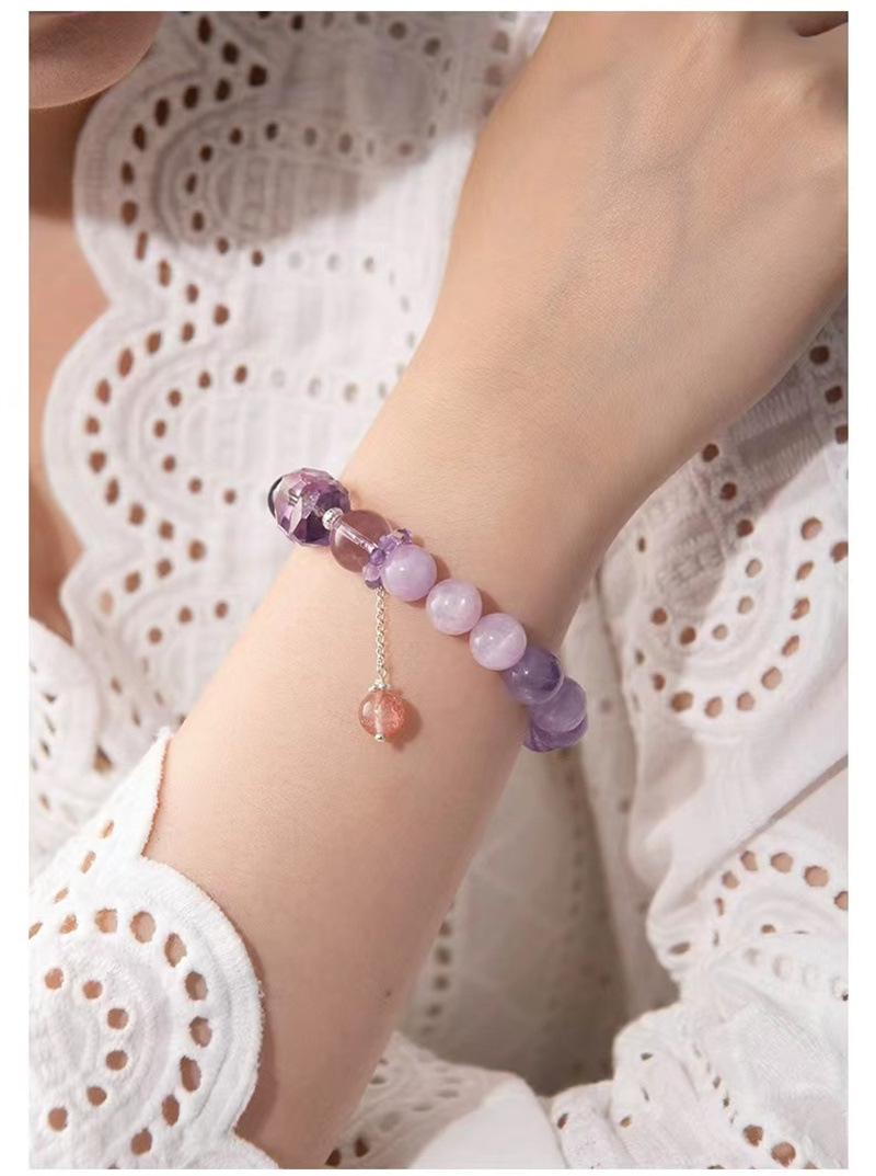 Natural crystal, amethyst multi-treasure crystal bracelet,Amethyst,wuxing implied meaning Cognitive awakening Mentor magnetism Wisdom-romance balance